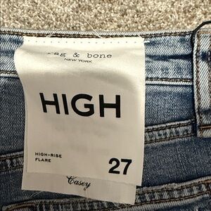 Rag & Bone Blue High-Rise Flare Jeans